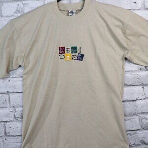 Marlo Peru Men's SZ XL Off White with Logo Short Sleeve T-Shirt Marlo Tees